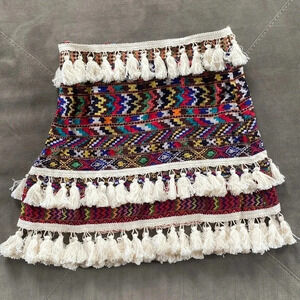 Shein tube top size small multicolored sleeveless shirt black red green tassels